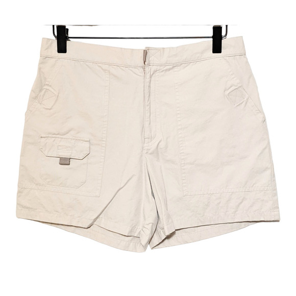 Tsunami 8 Beige Cargo Utility Shorts Women's Pockets Hook Loop Zip Closure - Picture 1 of 4